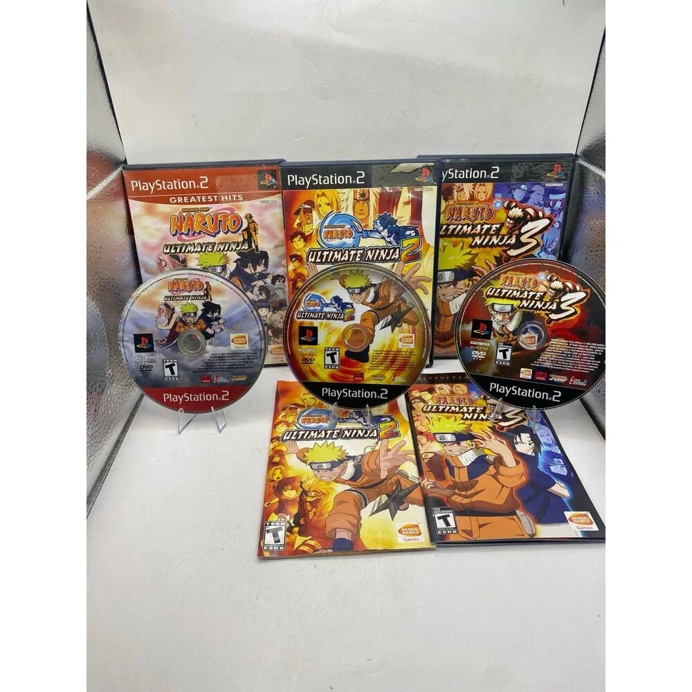 Naruto Ultimate Ninja 1,  2 & 3 Lot PS2 Bundle PlayStation 2 -- Minty Discs